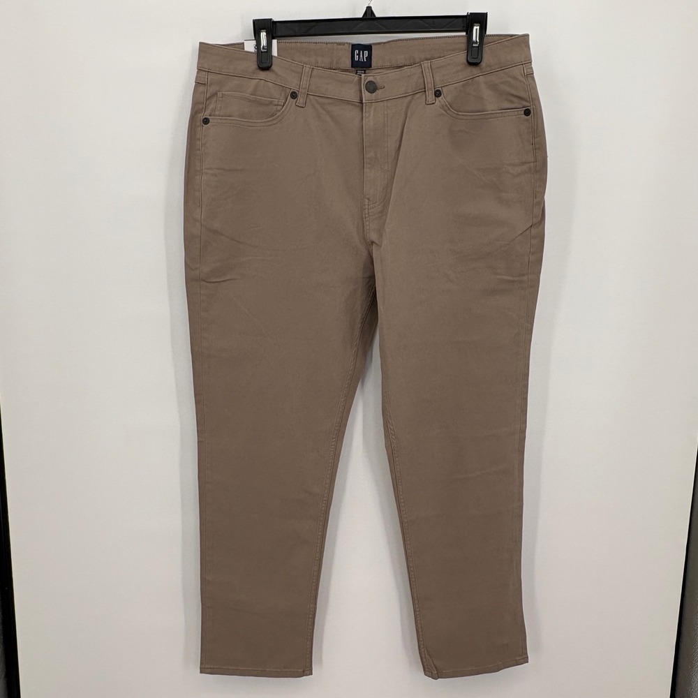 Gap Mens 5 Pocket Pant Slim Fit Khaki‎ Stretch Twill Chino 40x30 GP007911 NEW